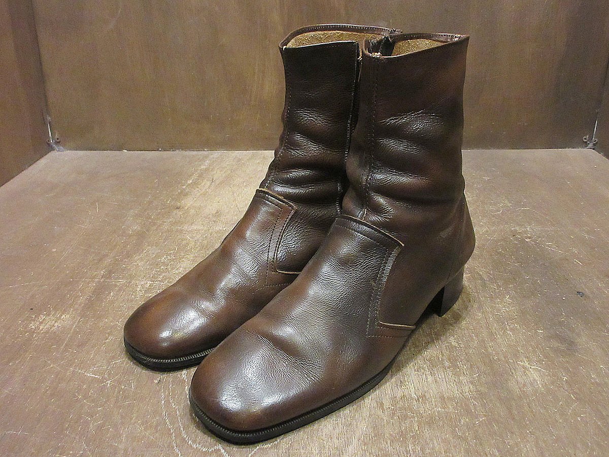 83年製 ビンテージ 実物 USN サイドゴアブーツ 茶芯 ブラック 29cm  