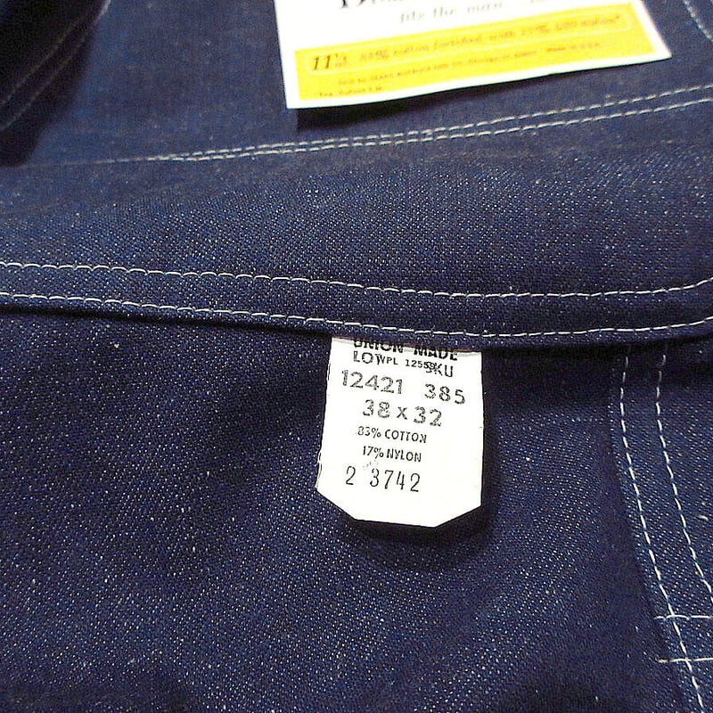 ビンテージ60's○DEADSTOCK Searsバットダイデニムオーバーオール表記