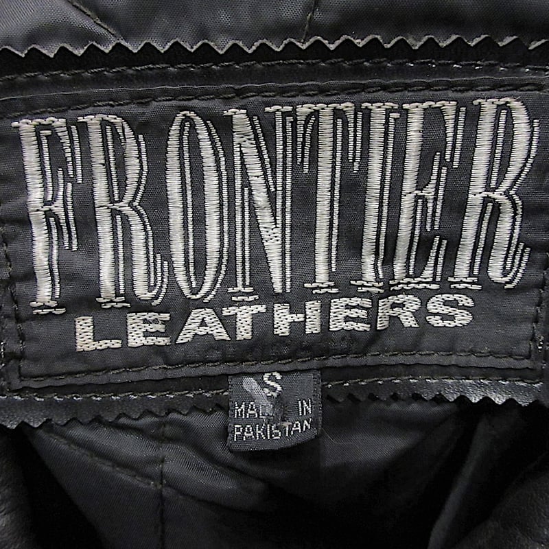 ビンテージ80's90's○FRONTIERダブルライダースジャケット黒size S