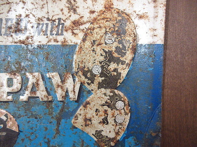 ビンテージ40's○CAT'S PAWアドバタイジングメタルサイン○201210n1