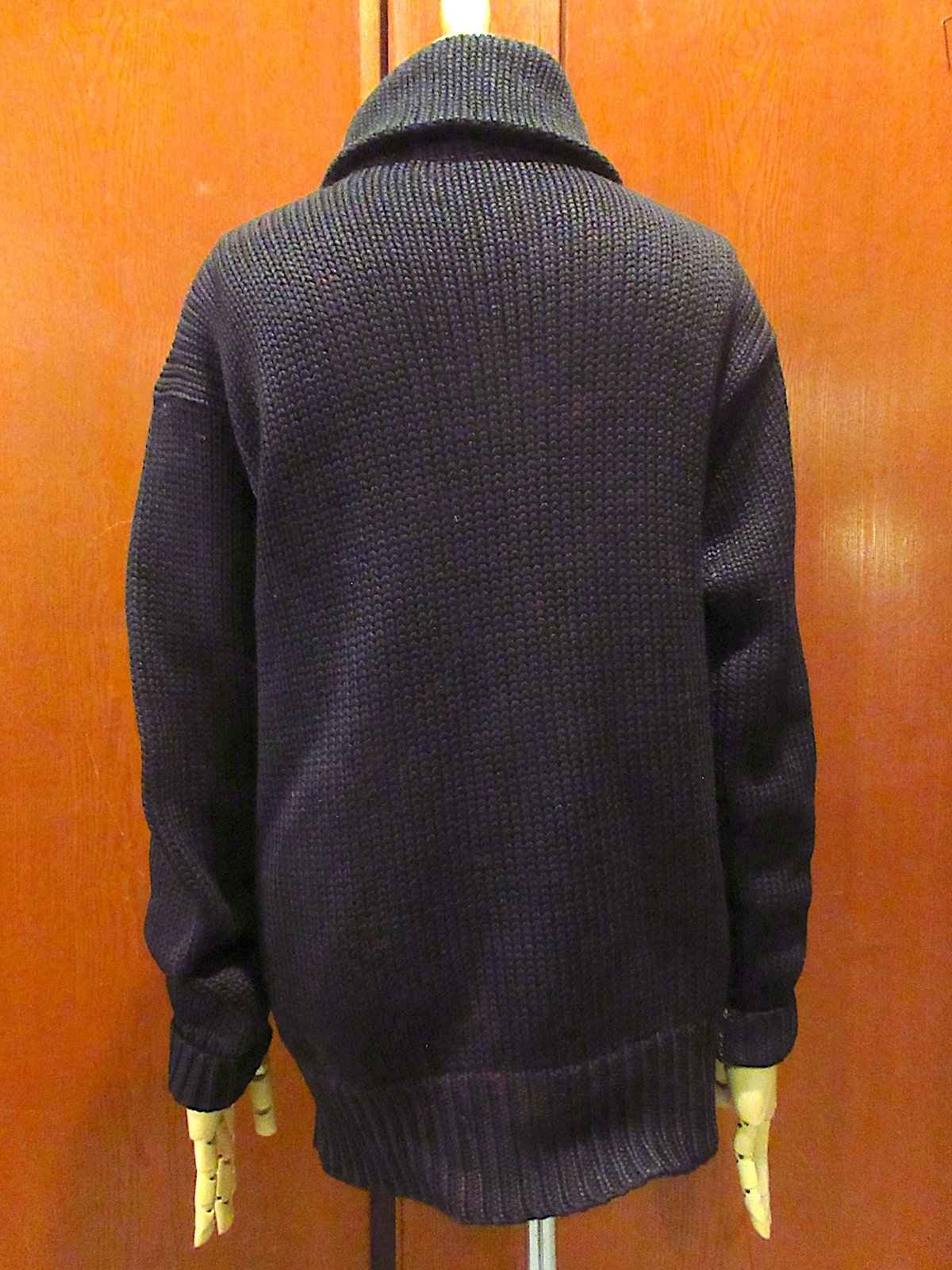ビンテージ30's40's○Jantzenショールカラーウールセーター黒