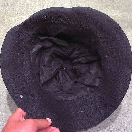 ビンテージ~40's●レディースストローハット黒●241125z5-w-ht-str麦わら帽子ブラック