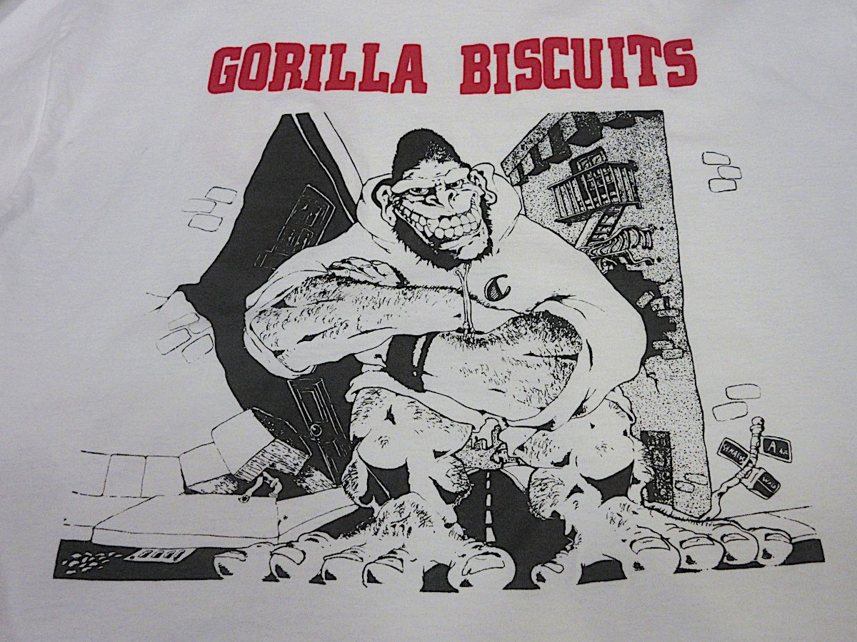 ビンテージ90's○GORILLA BISCUITS両面プリントTシャツ白size XL○25