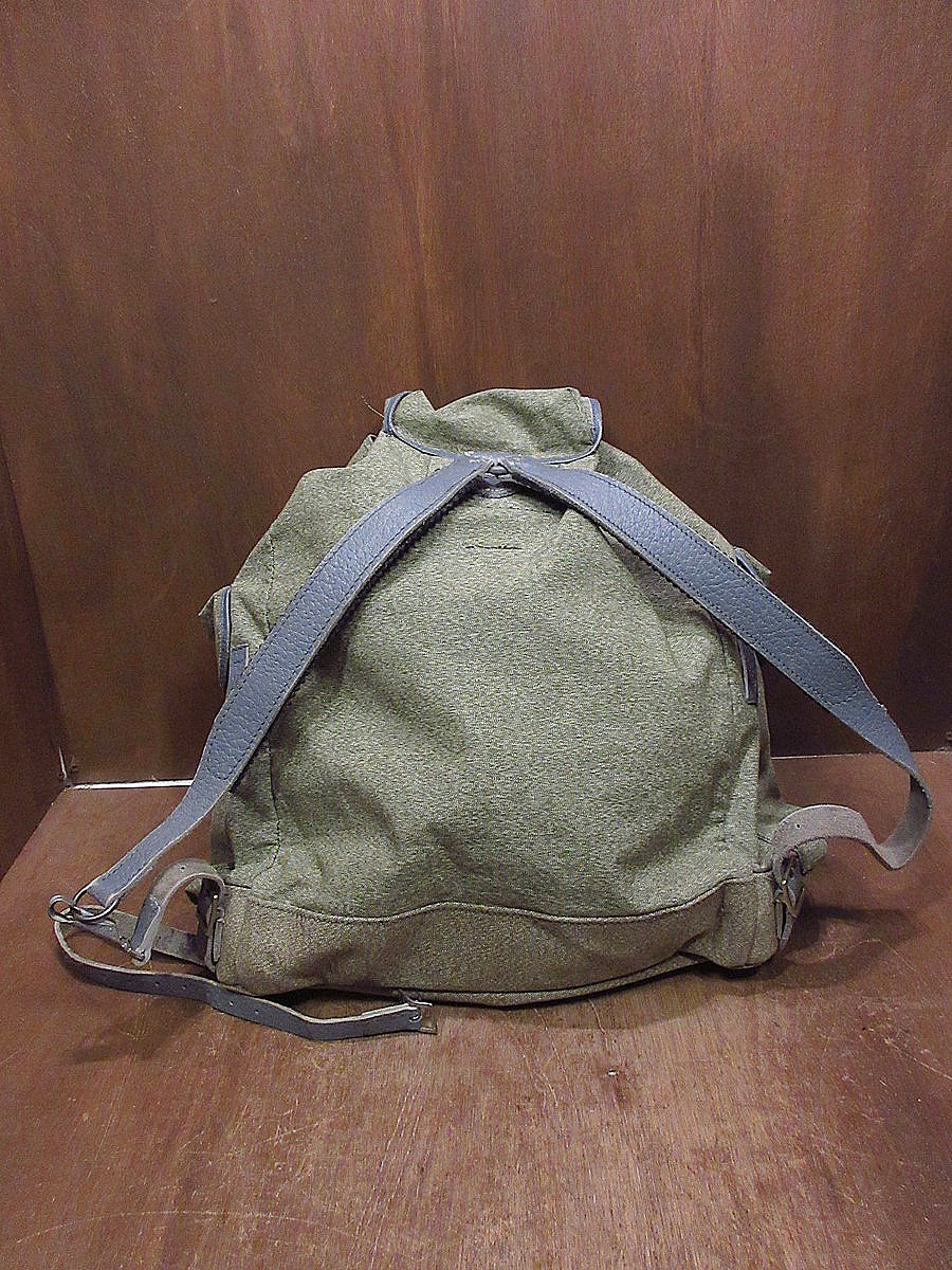 ビンテージ○スイス軍？キャンバスバックパック○240518j5-bag-bp