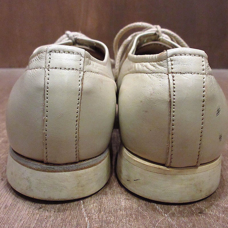 ビンテージ50's○SEARSレザーボウリングシューズオフホワイト