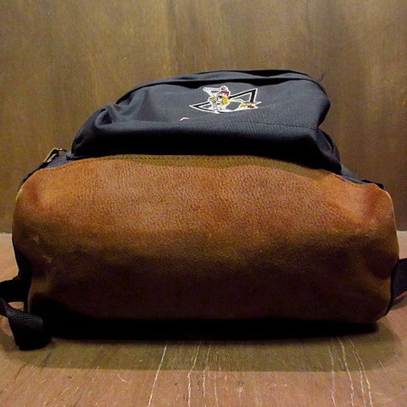 EASTPAK リュック・バックパック ボトムレザー ブラック 90s USA製 EASTPAKイーストパック ボトムレザー リュックサック
