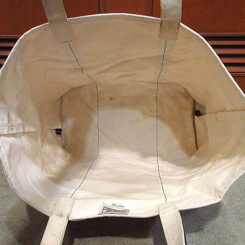 L.L.Bean○キャンバストートバッグ紺×白size L○220912i7-bag-tt エ
