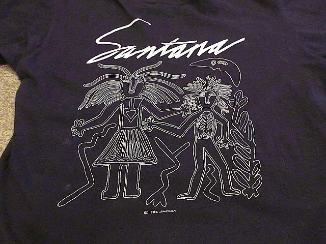 ビンテージ80's○Santana 1982年ツアーTシャツ黒size M