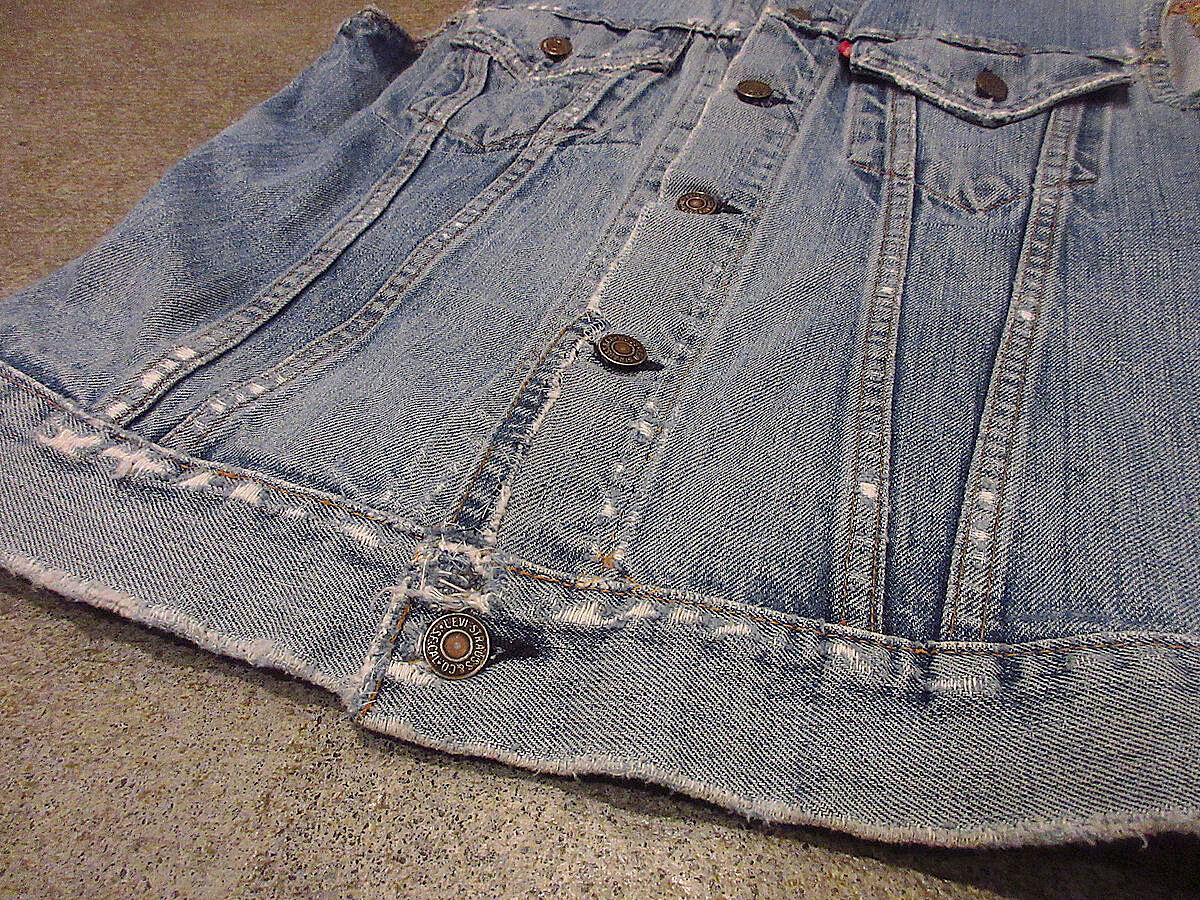 ビンテージ70's○Levi's 70505デニムカットオフベスト○210529f6-m-vs