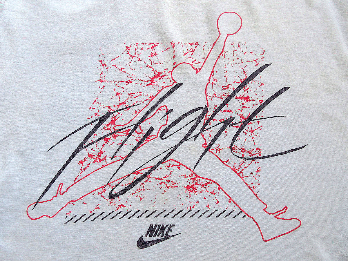 ビンテージ90's○NIKE JORDANロゴプリントTシャツ白○240629k1-m-tsh