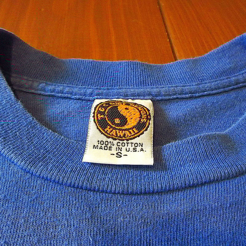 ビンテージ80's○TOWN & COUNTRYプリントTシャツ青size S