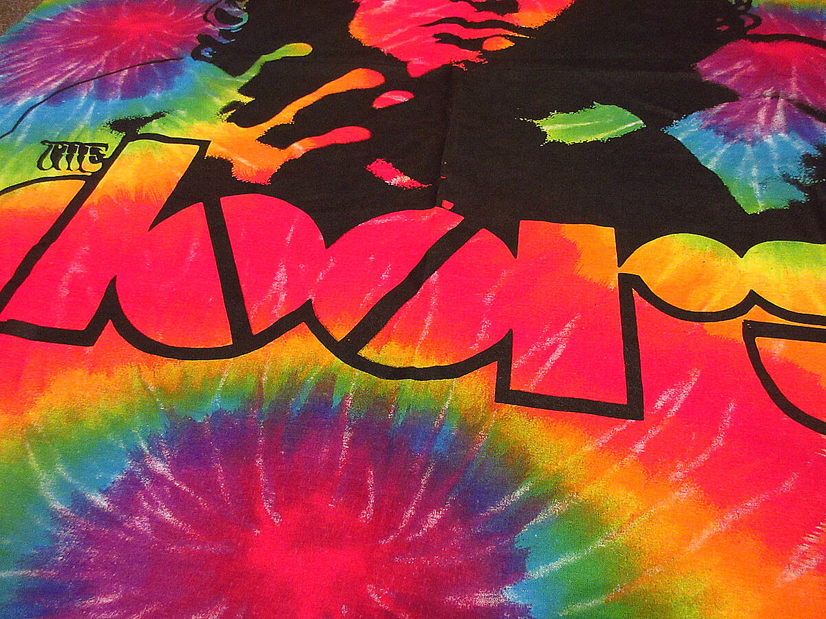 ビンテージ90's○The Doorsタイダイタペストリーsize 112cm×98.5cm○