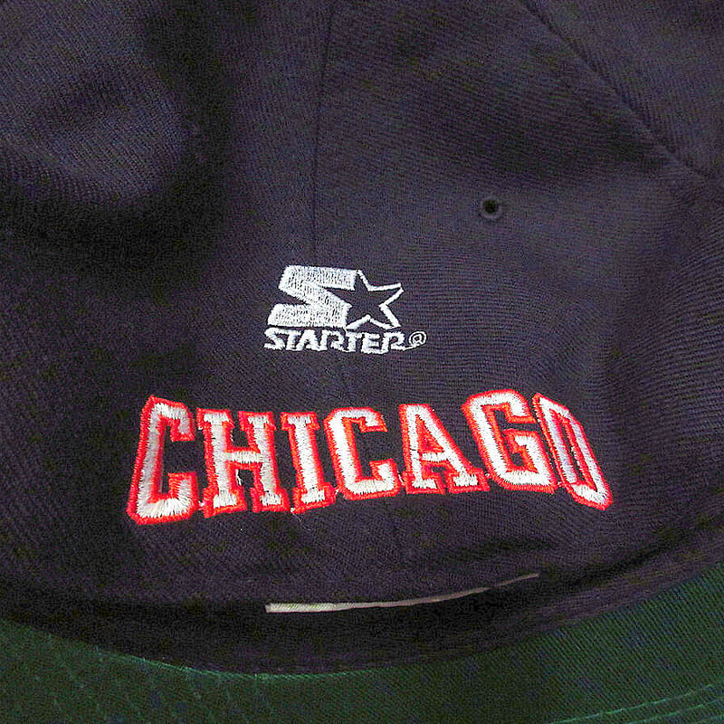 ビンテージ○STARTER NBA CHICAGO BULLS 6パネルウールキャップsize