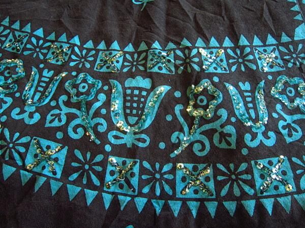 ビンテージ50's○メキシカンサーキュラースカート黒W59cm○odst 1950s