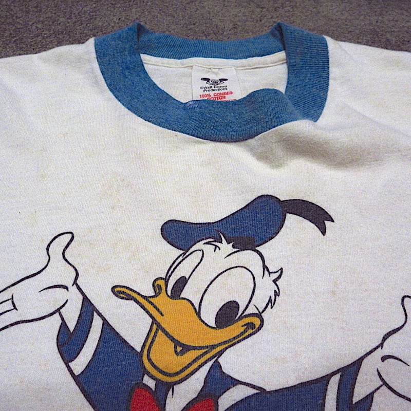 【希少】USA製 ドナルド リンガーtシャツ S Disney - 80s USA製 Disneyディズニー Disneyland