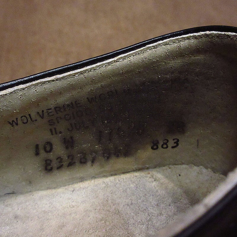 90,sヴィンテージ 米軍実物 WOLERINE プレーントゥ 10W 90,s