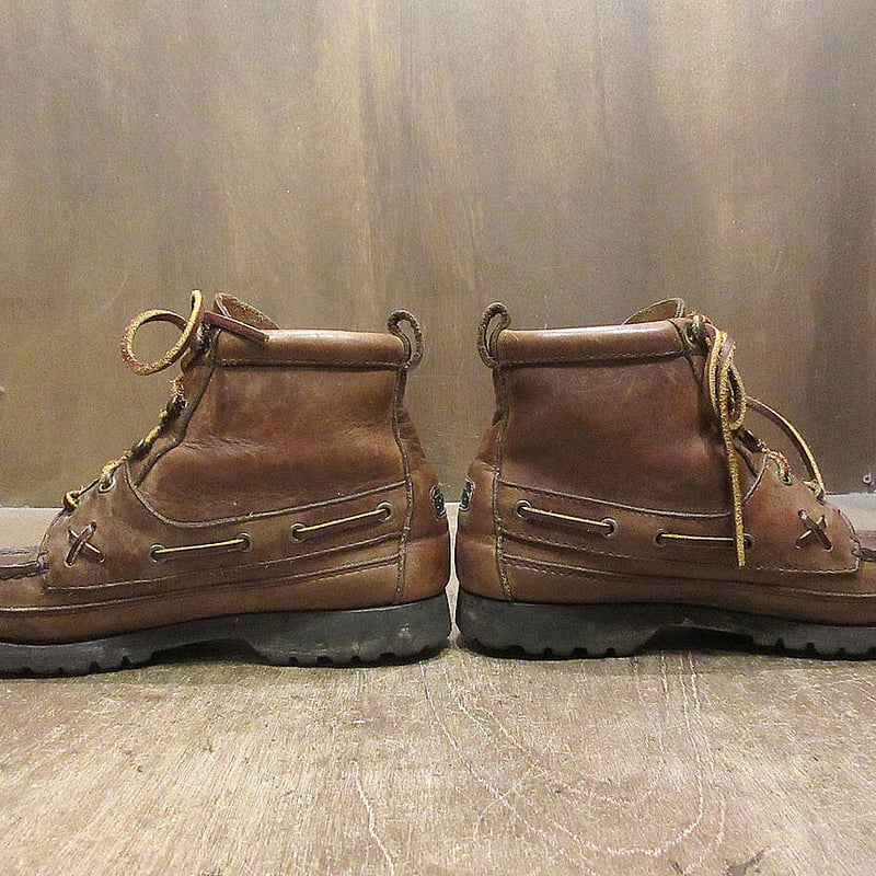 ビンテージ80's90's○Polo Countryレディースモックトゥワークブーツ茶