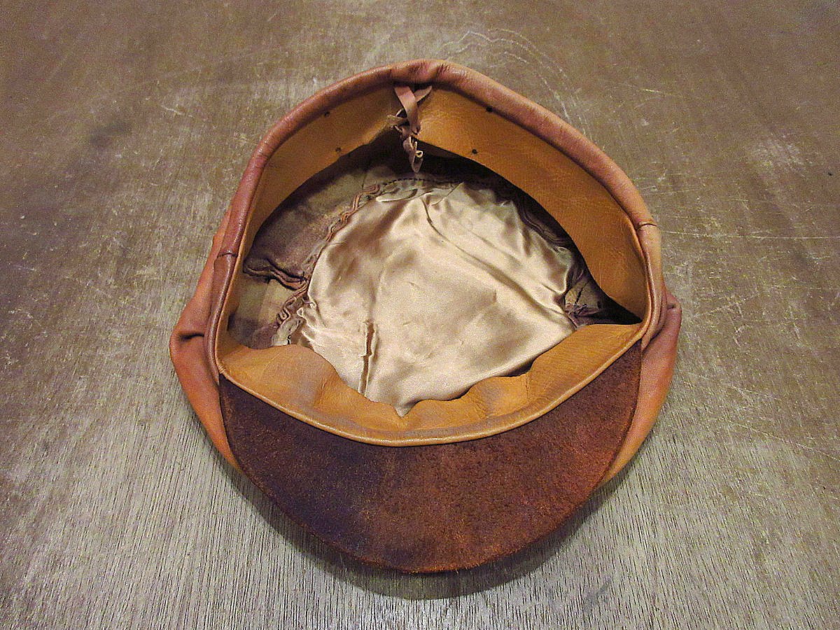 60s本革ヴィンテージキャスケット ビンテージ60's70's○6パネルレザーキャスケット茶○220906i7-m