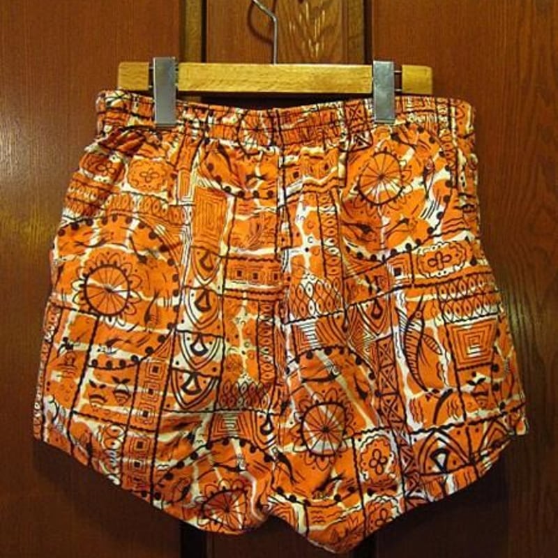 60s 70s ヴィンテージ ヒッピー 総柄 ショーツ USA 90-00's Jimmy'z Cotton Shorts L / ジミーズ オールドサーフ
