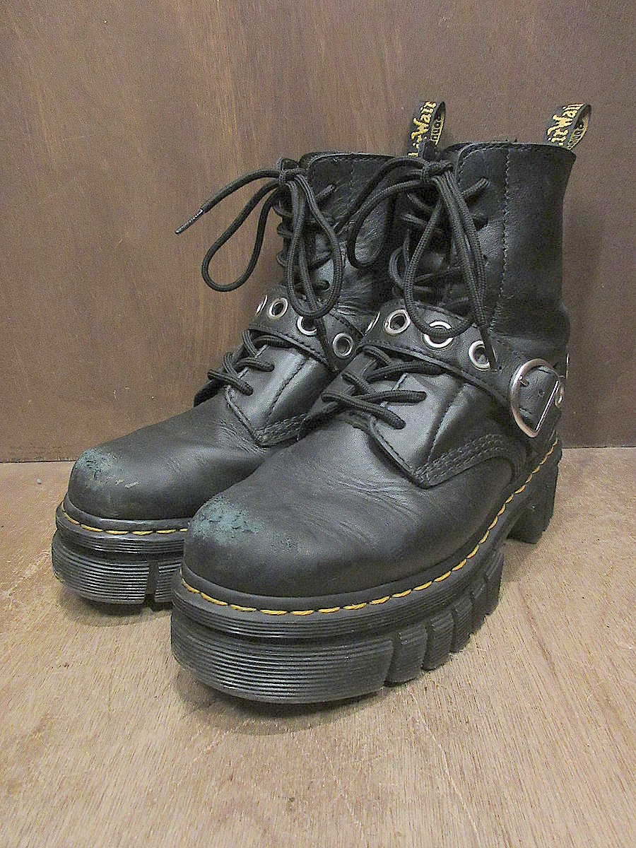 Dr.Martens○レディースベルト付き8ホールブーツ黒size US 8○250515j1
