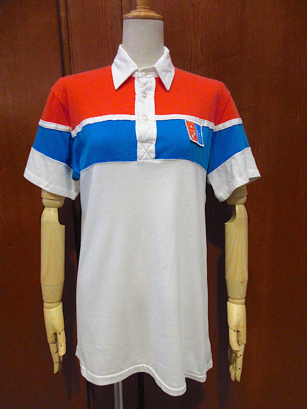 ビンテージ70's○DOMINO'S PIZZAスリートーンポロシャツ○220625r3-m-