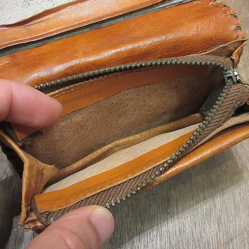 ビンテージ60's70's○MEXICO型押しレザー財布○241006i3-wltメキシコ