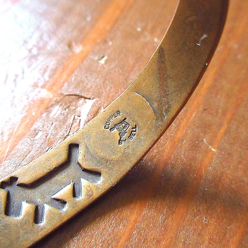 ビンテージ○BELLインディアンカッパーバングル○250618k6-bngナバホ族