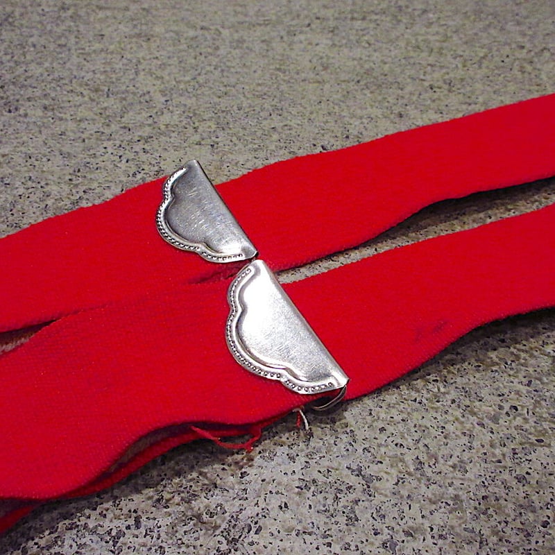 ビンテージ○クリップ式サスペンダー赤○220313r2-ssp