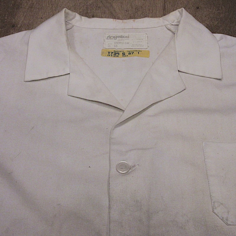 ビンテージ70's80's○ショップコート白size 50○250405z4-m-ct