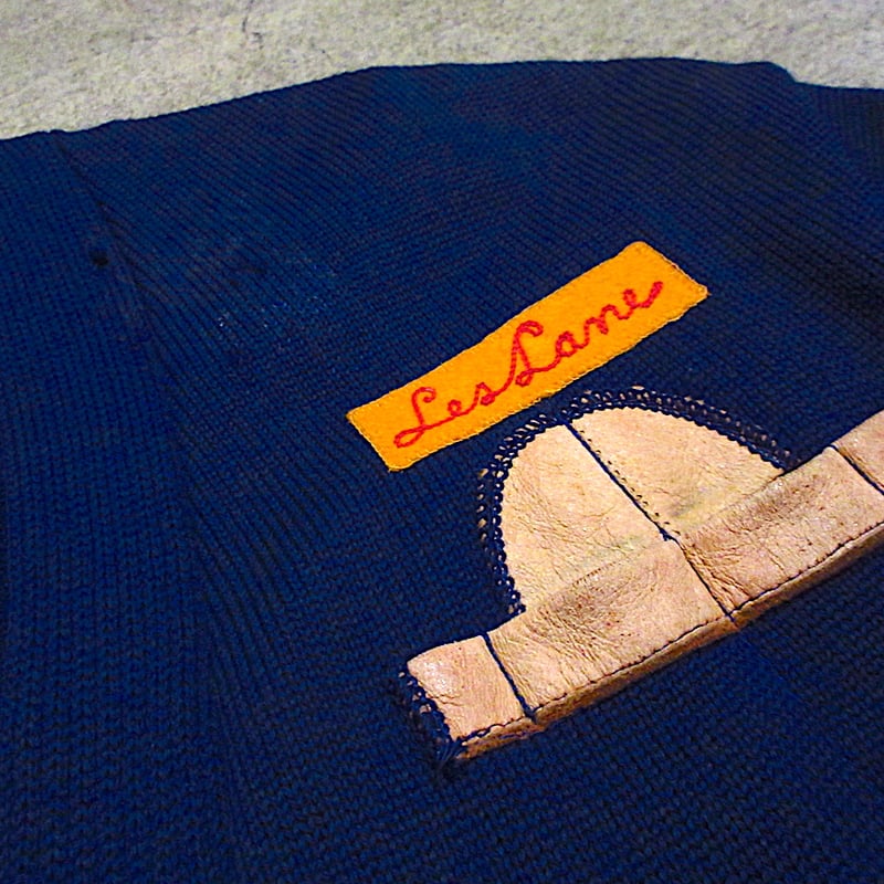 ビンテージ40's50's○Kandelシューティングカーディガン青size