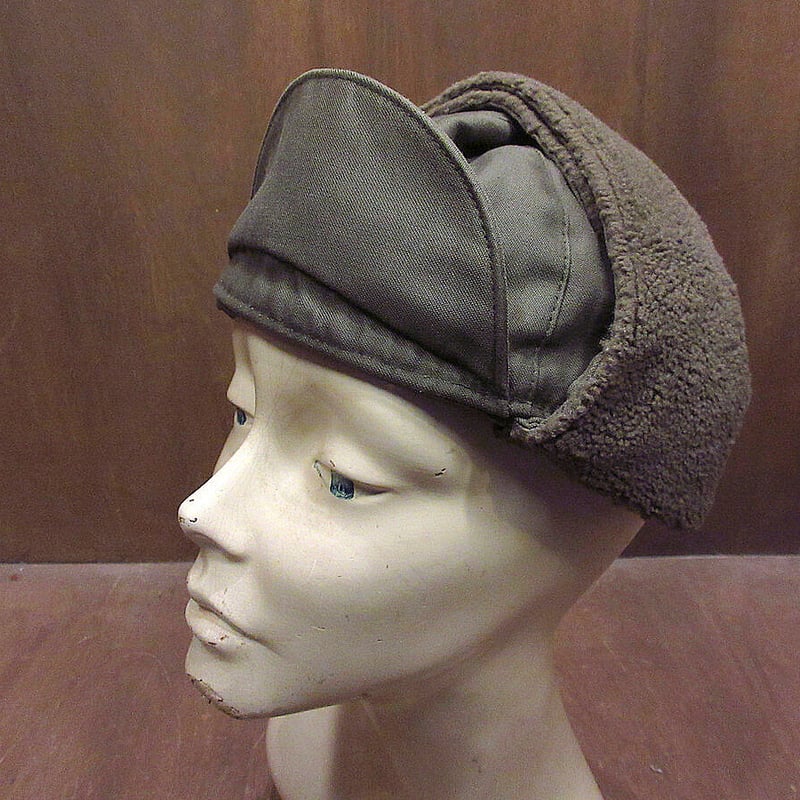 ビンテージ90's○Albert Kempf Teunzフライトキャップオリーブグリーン