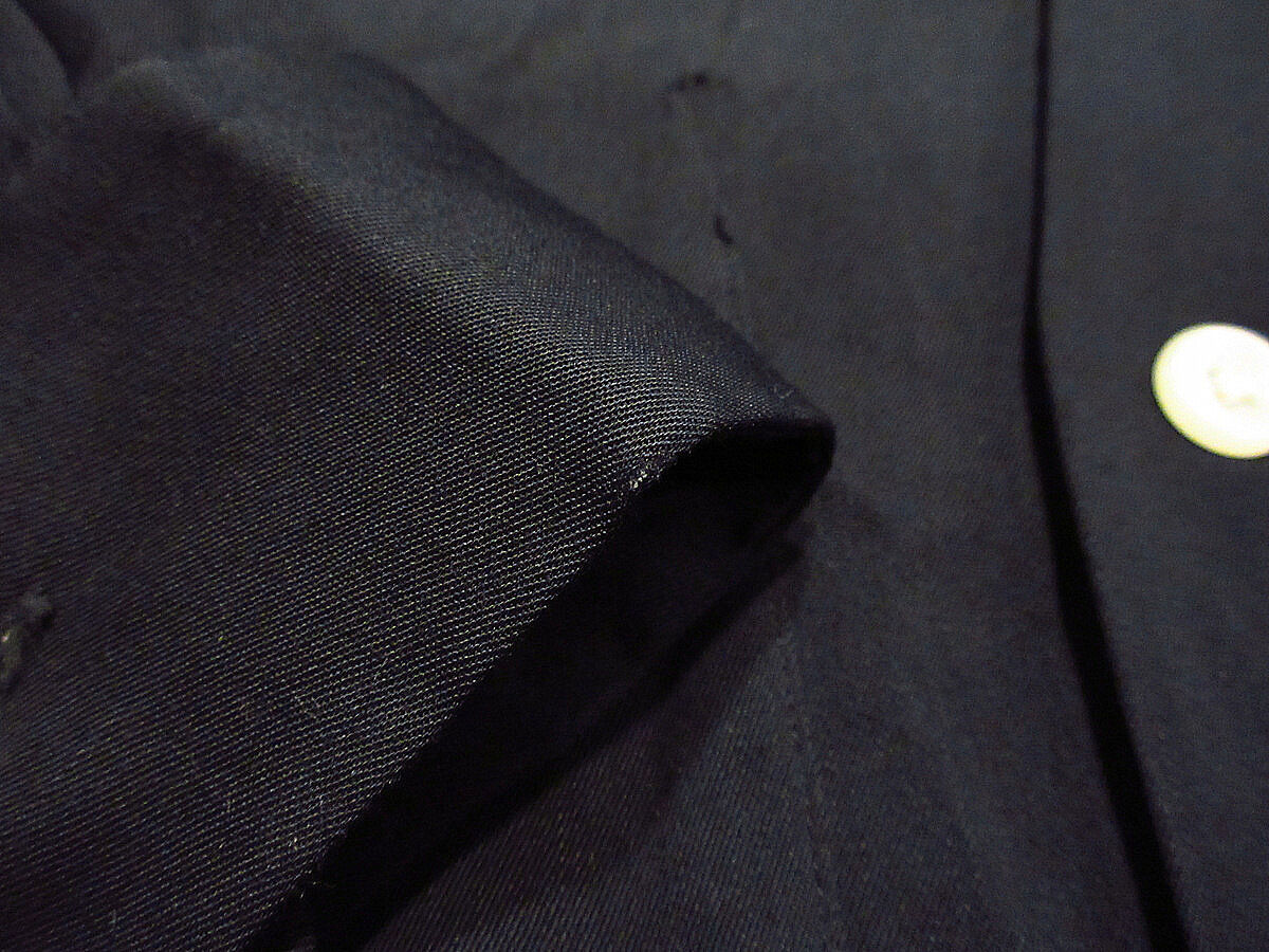 ビンテージ50's○MARK TWAINレーヨンループカラーシャツ黒size M