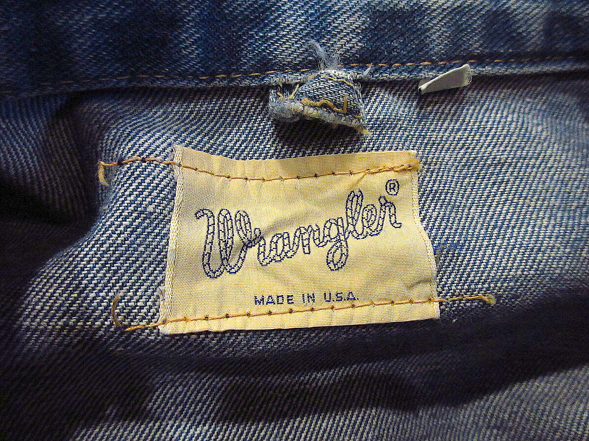 60s ラングラー 白タブ 124MJ デニムジャケット 44 ビンテージ 1970s USA wrangler 124MJ Denim Jacket size44 – ataco garage blog