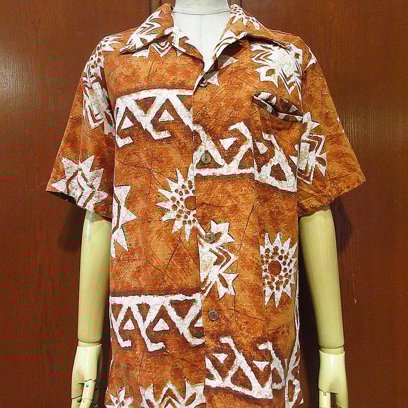 70s ALOHA HAWAIIAN コート ハワイアン ロングガウン 総柄 70s 70年代 ハワイアンシャツ 総柄 黄緑 ライトグリーン 半袖