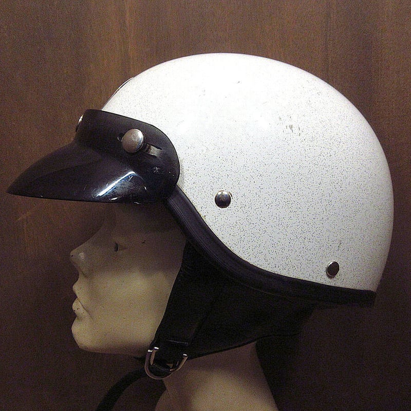 ビンテージ60's70's○BMWバイザー付きハーフヘルメットメタリック