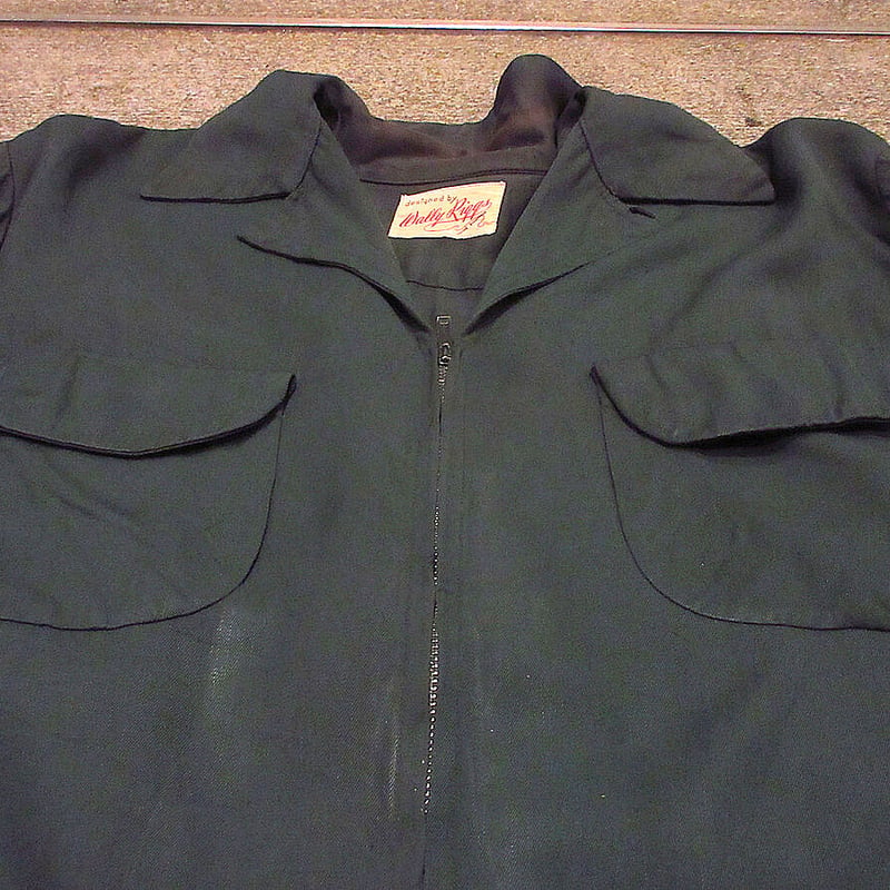 ビンテージ40's50's○Wally Riggsレーヨンジップアップループカラー