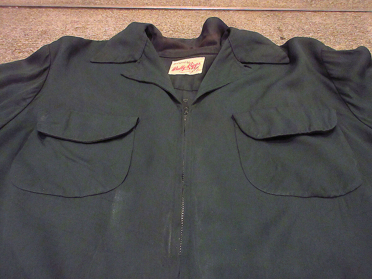 ビンテージ40's50's○Wally Riggsレーヨンジップアップループ