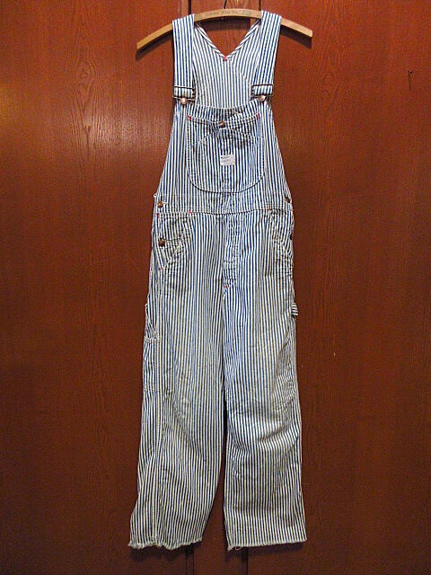 70s BIG MAC オーバーオール ヒッコリー ストライプ 青 古着 L fit=scale-down,w=1200
