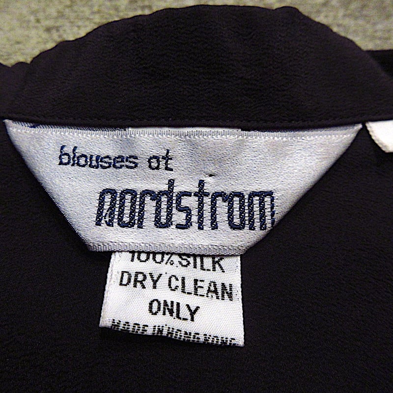 ビンテージ80's90's○nordstromレディースシルクオープンカラー ビンテージ80's90's○nordstromレディースシルクオープンカラー