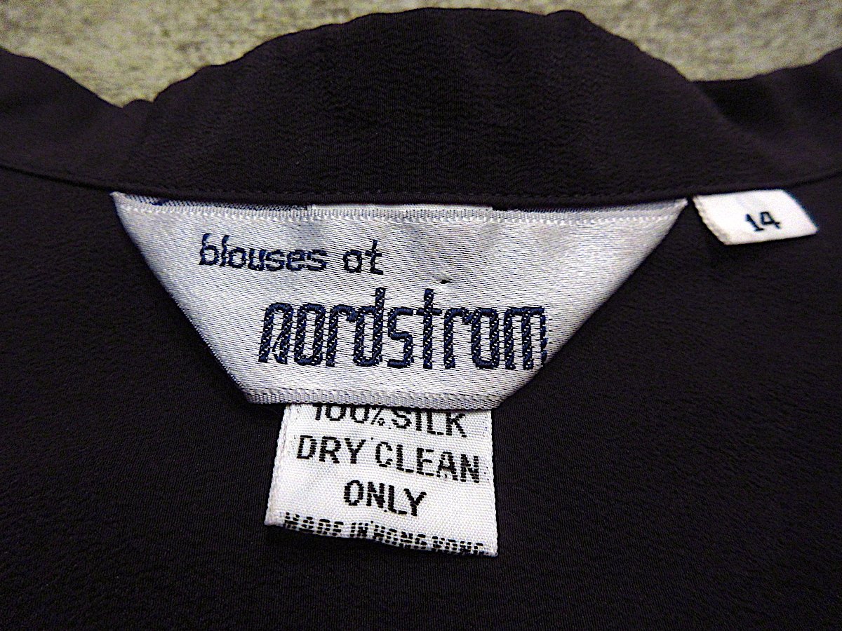ビンテージ80's90's○nordstromレディースシルクオープンカラー ビンテージ80's90's○nordstromレディースシルクオープンカラー