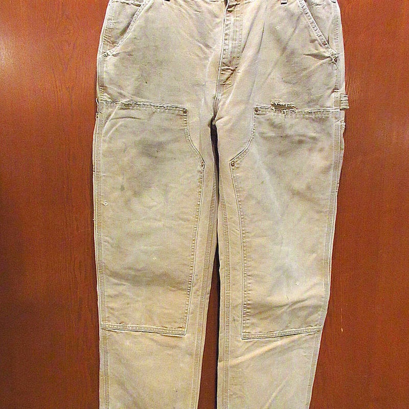 Carharttサスペンダーボタン付きダックダブルニーペインターパンツ表記