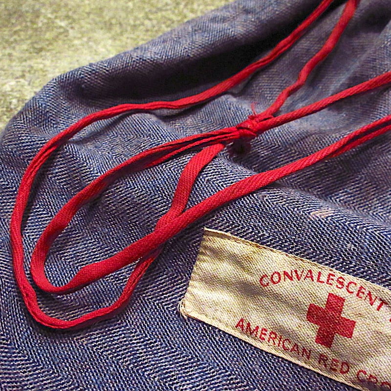 ビンテージ40's○AMERICAN RED CROSS巾着バッグ○230923m7-bag-