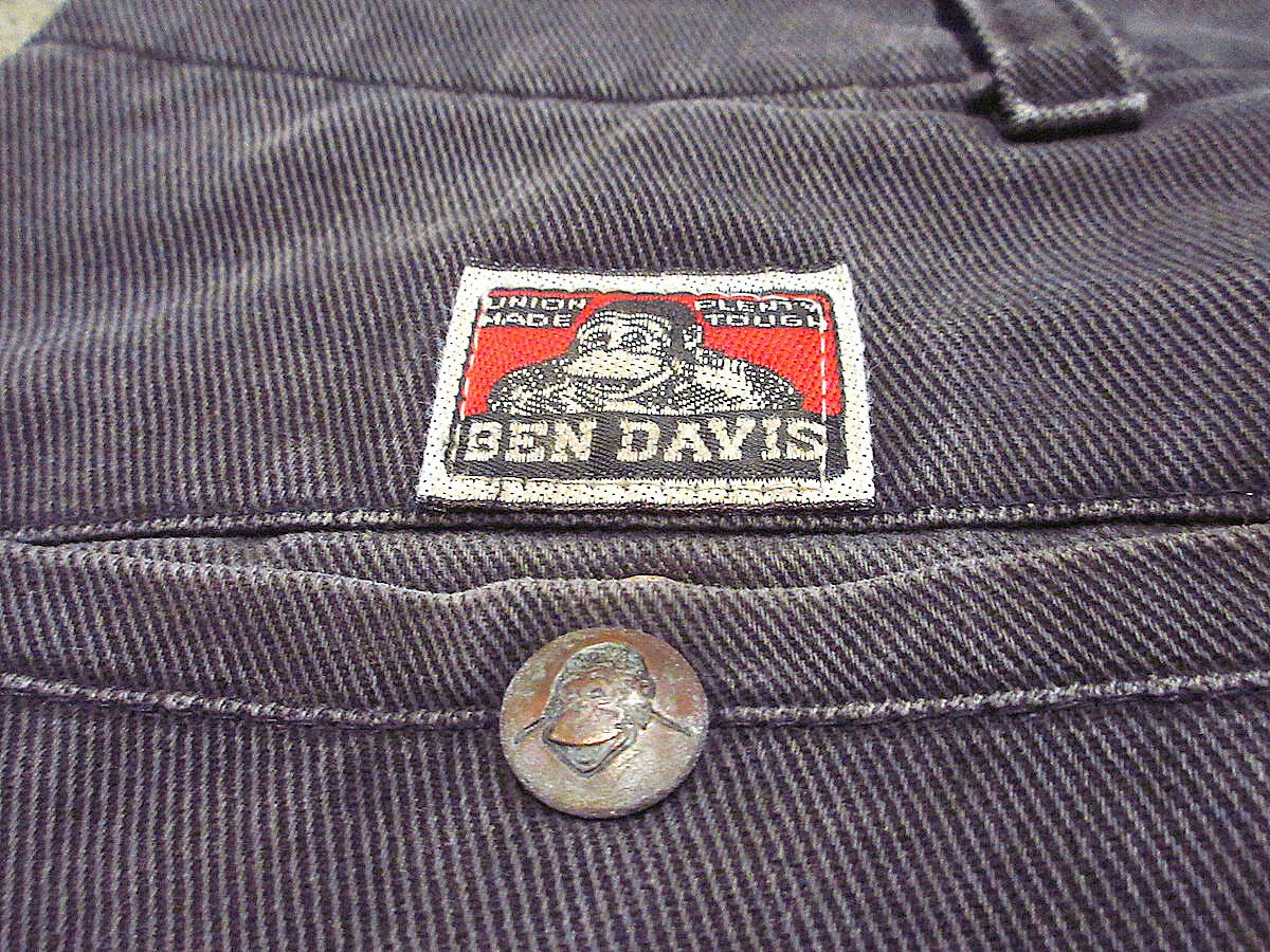 ビンテージ80's○BEN DAVISワークパンツ黒実寸W90cm○230504k8-m-pn