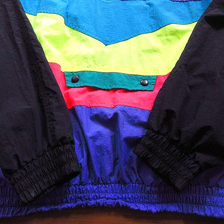 ビンテージ90’s●DUALCONTROLマルチカラーナイロンプルオーバージャケットsize XL●240525k8-m-jk-nyl 1990sメンズ古着