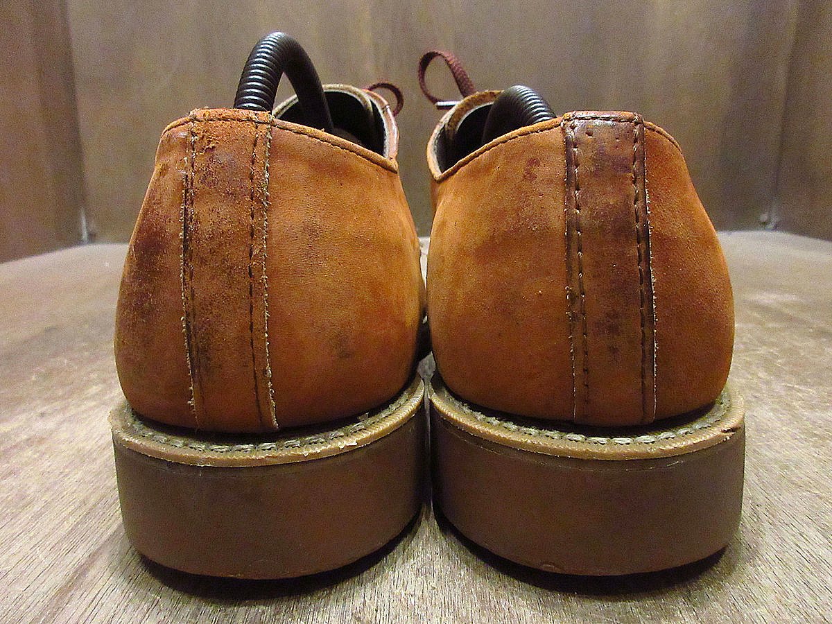 ビンテージ80's○Dexterプレーントゥヌバックシューズ茶size 9 1/2 M