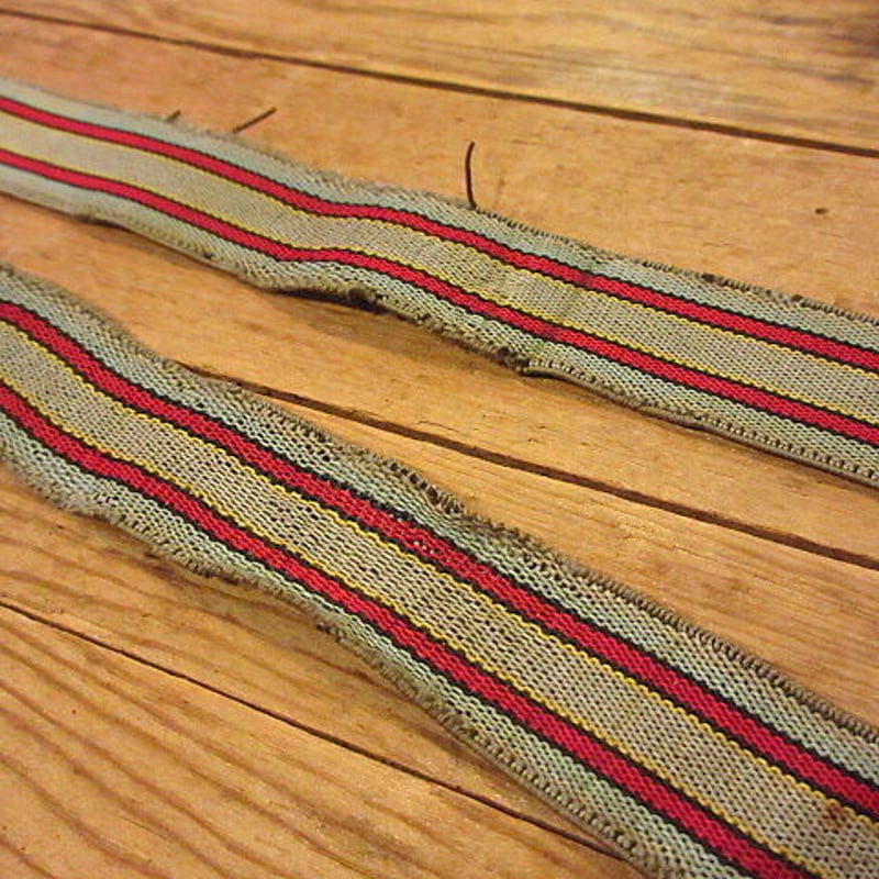 【40年代】 コットンピケ ストライプ パッチワーク/イギリス軍 サスペンダー付 1940〜50年代【フレンチワーク】コットンピケストライプワークパンツ