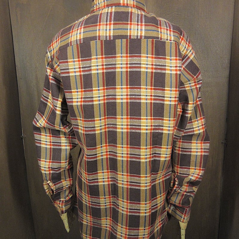 ビンテージ70's○DEADSTOCK Searsチェックプリントネルシャツsize S○25
