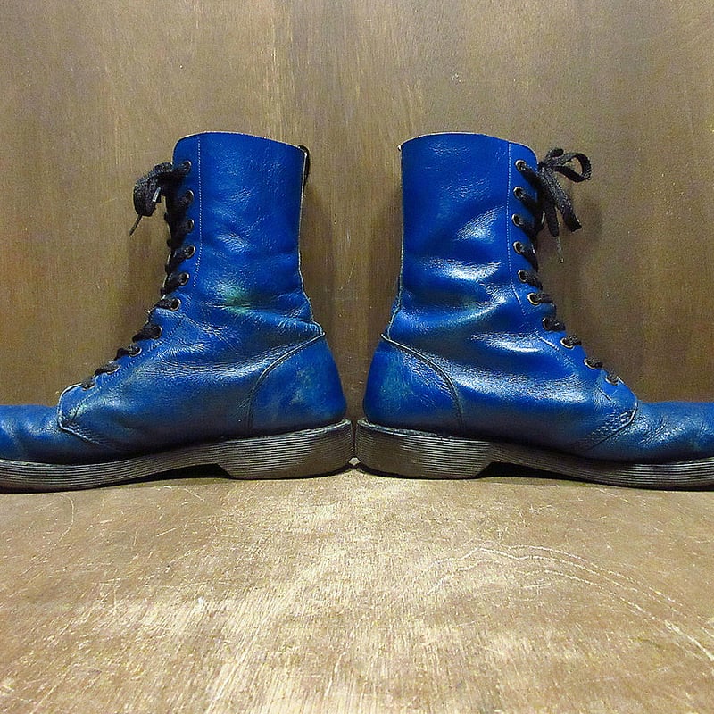 ビンテージ○MADE IN ENGLAND Dr.Martens 10ホールブーツ青size