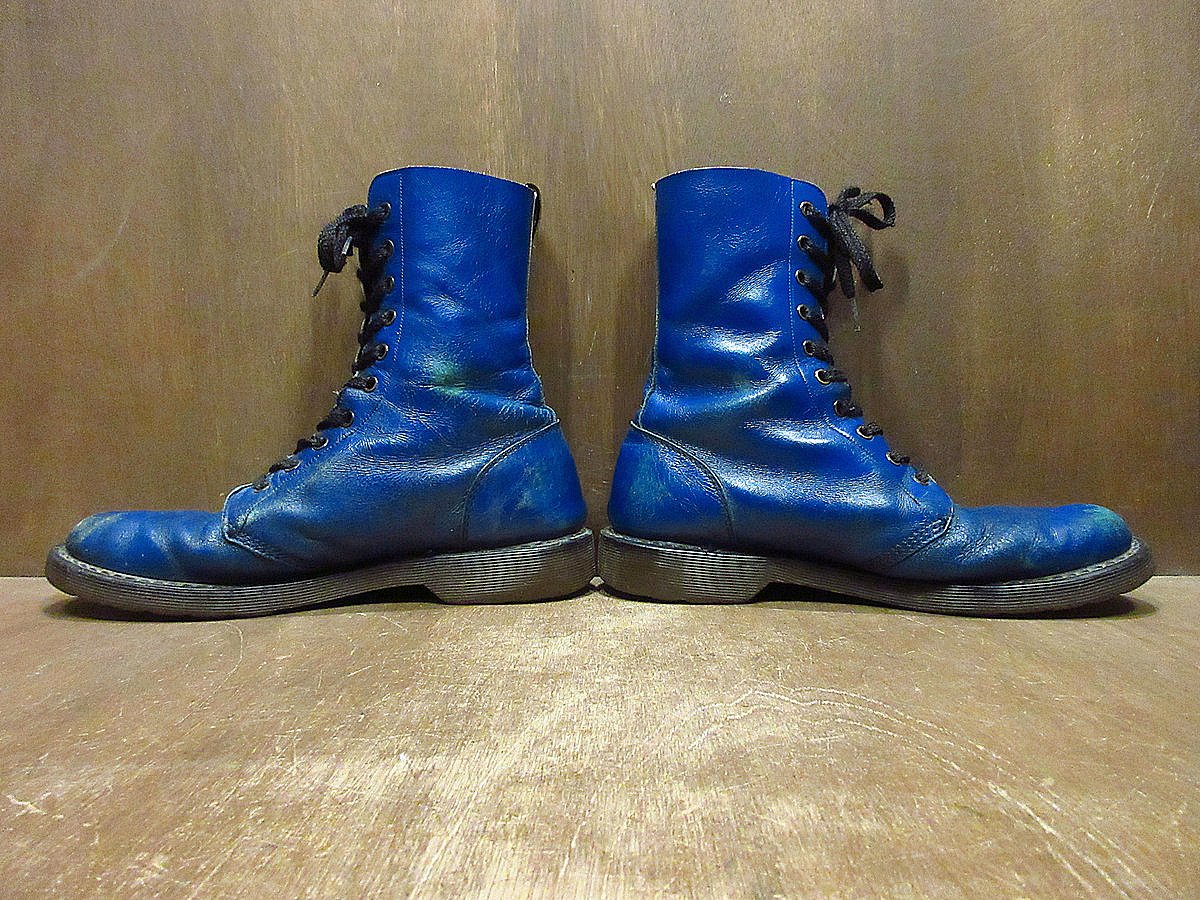 ビンテージ○MADE IN ENGLAND Dr.Martens 10ホールブーツ青size 