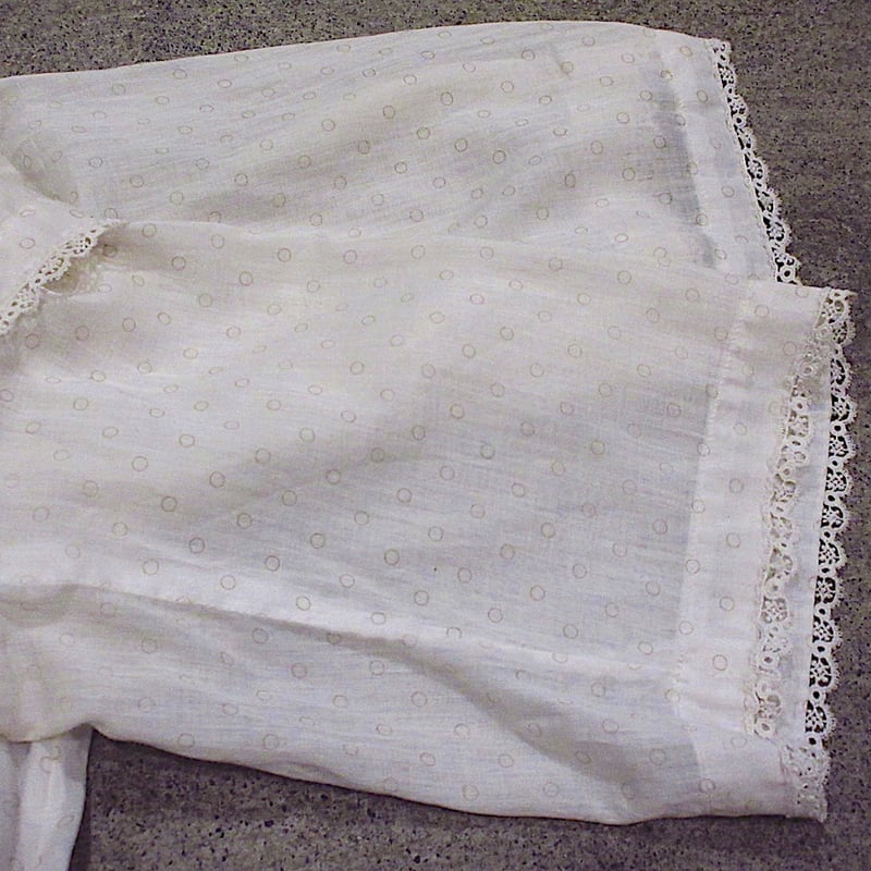 ビンテージ~20's○レース刺繍柄半袖ワンピース白○250619z1-w-ssdrs